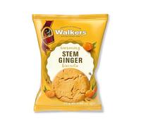 Walkers Shortbread Twin Pack Stem Ginger Biscuits. Traditional Pure Butter Scottish Recipe, 25g (100 x Twin Pack)