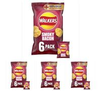 Walkers Smoky Bacon Multipack Crisps, 6 x 25 g (Pack of 4)