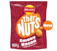 Walkers Smoky Bacon Peanuts 160g (Pack of 8)