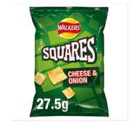 Walkers Squares Cheese & Onion Snacks 27.5g x Case of 32