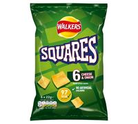 Walkers Squares Cheese Onion Snacks 6 x 22g