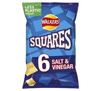Walkers Squares Salt and Vinegar Multipack Snacks, 6x22g