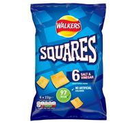Walkers Squares Salt and Vinegar Snacks 6 x 22 g