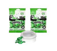 Walkers Toffee Sweets Mint Flavoured x 2 Bags 150g each, Bundle with TinTastic Silver Refillable On-the-Go Travel Tin