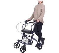 Walkers，tor Walker Rolling Walker with Seat and Wheels Medical Mobility Walking Aids Foldable,Walking Frame with Rage Basket,Blue