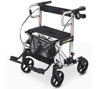 Walkers,tor Walker Seniors Walker Lightweight Walking Frame Aid Mobility Foldable with Seat and Bag 4 Wheels for Elderly