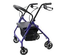 Walkers， tor Walker with Seat and Wheels, Rolling Walker, Shopping Cart Trolley Folding Walker and Transport Chair for Old Man, Mobility Aids (Blue)