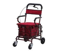 Walkers，tor Walker with Seat, tor with 4 Wheel Folding Walker with Removable Back Support Comes with Padded Seat, Rage Basket Ergonomic Handle(Blue) (Red)