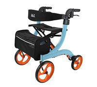 Walkers，Walker，Folding - 4 Wheel Medical Rolling Walker with Seat & Bag - Mobility Aid for Adult， Senior， Elderly & Handicap - Aluminum Transport Chair Outdoor