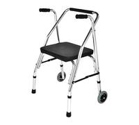 Walkers,Walker with Wheels,Aluminum Folding Lightweight,2-Wheels Narrow for Seniors,Height Adjustable,Easy to Fold,Suitable for Rehabilitation Patients,Disabled People
