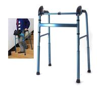 Walkers, Walking Frame for Climbing Stairs, Aluminium Folding Lightweight Walking Frame, Height Adjustable Upright Rehabilitation Auxiliary Walker Rollator for Elderly Disabled