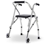 Walkers,Walking Frame,tor Walker with Seat and 2 Wheels,Portable Lightweight Folding Rolling Walker Seniors Step Assist