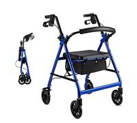 Walkers，Walking Frame tors 4 Wheel with Seat Folding Lightweight,Folding tor with Seat and Basket,Dual Brake System tor Walker for Elderly Adjustable,Disability Aids Lightweig Star of