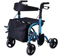 Walkers，Walking Frame tors Elderly Walker Height Adjustable Blue Shopping Cart Folding Manual Wheelchair Multifunction Walker Non-Slip