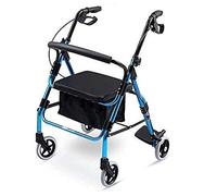 Walkers, Walking Stick, Four Wheel Walker Tor Premium with Seat, Comfort Handles and Thick Backrest, Folding Walker for Seniors,Load Capacity 150Kg