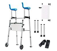 Walkers,with Seat, Tall tor Lightweight Folding Upright Walker with Replacement Pipe and Wheels, Sit to Stand Walker for Adults Seniors Handicap