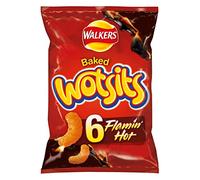 Walkers Wotsits Flamin Hot' Multipack Snacks, 6 x 16 g