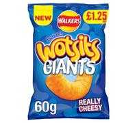 Walkers Wotsits Giants Really Cheesy Snacks Crisps RRP £1.25 PMP 18 Bags x 60g