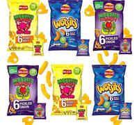 Walkers Wotsits,Roast beef,Pickled Onion Chips Bags - Crispy Chips Bags - Walkers Chips Mini Mixed Bags (12 x mixed mini bags)