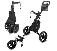 Walkervo 3 Wheel Golf Push Cart Golf Pull Cart Easy Fold/Unfold, Smooth Golf Push Pull Cart, One-Tap Brake, Perfect for Golf Enthusiasts & ProfessionalsBlack,L