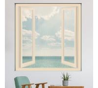 Walkervo Adjustable DIY Magnetic Window Screen Mesh Anti Mosquito Window Mosquito Net for House Windows Door Curtains Fine Mesh Screen Curtain to Keep Bugs Out, 35x59in, Beige