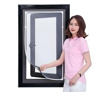 Walkervo Adjustable DIY Magnetic Window Screen Mesh Kit for Summer Window Patio Anti-Insect Bug Mosquito Magnetic Window Curtain Net Mesh Screen Replacement Kit Self-Adhesive, 43x45in, White