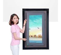 Walkervo Adjustable DIY Magnetic Window Screen Mesh Kit for Summer Window Patio Anti-Insect Bug Mosquito Magnetic Window Curtain Net Mesh Screen Replacement Kit Self-Adhesive, 49x69in, Brown