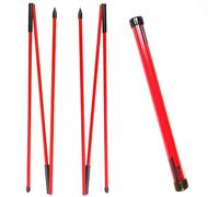Walkervo Golf Alignment Sticks Collapsible Alignment Stick Golf Training Aid for Aiming, Putting, Full Swing Trainer, Posture Corrector with Clear Tube Case, Golf Training Equipment,Red