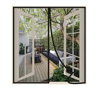 Walkervo Magnetic Window Screen DIY Window Mosquito Net Self Closing Anti-Insect Bug Mosquito Door Magnetic Window Curtain Net Mesh Screen Nylon Mosquito Net for House Windows, 43x51in,Black
