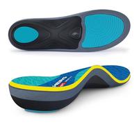 WalkHero Work Insoles Reduce Fatigue, Plantar Fasciitis Orthotics Inserts for Pain Relief, Flat Feet Orthotic Inserts with Cushioning (Mens 12-12.5 | Womens 14-14.5, Cyan)