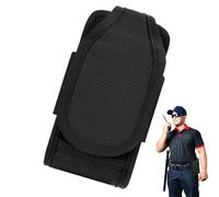Walkie Talkie Belt Pouch - Secure Device Carry, Tacticaal Black Design Compact Shape, 12.5x6.5x5.5cm Size + 50g Lightweight, High-Density Woven Textile Nylon Case - For Security Guards & Outdoors