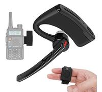 Walkie Talkie Bluetooth Headset with Noise Cancelling Mic 2 Pin Wireless Earpiece with Finger PTT Compatible with BaoFeng Kenwood Btech Radios & More(Not Compatible with Motorola/Midland)
