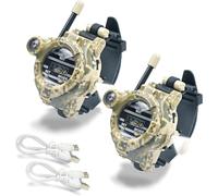 Walkie Talkie for Kids,Rechargeable Spy Walkie Talkies Watch Army Toys Gifts for Children,Two-Way Radio Walky Talky Watches with Flashlight Children Outdoor Game Interphone Toy Game(2 Pack)