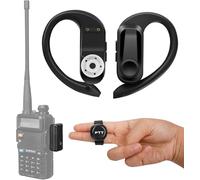 Walkie Talkie Wireless Earpiece with PTT Mic Speaker, Hands-Free Headset with Noise Cancelling Mic, Compatible with BaoFeng uv-k5 Kenwood Btech Radios & More(Not Compatible with Motorola/Midland)