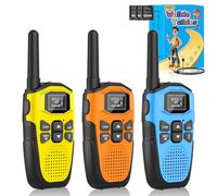 Walkie Talkies for Adults Long Range 3 Pack, NXGKET Rechargeable Kids Walky Talky with Built-In Li-Ion Battery, 16 Channels Radio with Type-C Charging Cable,VOX Function,LED Flashlight, for Camping