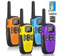 Walkie Talkies for Adults Long Range 4 Pack, NXGKET Rechargeable Kids Walky Talky with Built-In Li-Ion Battery, 16 Channels Radio with Type-C Charging Cable,VOX Function,LED Flashlight, for Camping