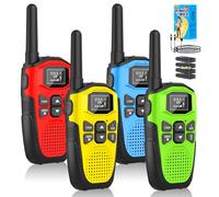 Walkie Talkies for Adults Long Range 4 Pack, NXGKET Rechargeable Kids Walky Talky with Built-In Li-Ion Battery, 16 Channels Radio with Type-C Charging Cable,VOX Function,LED Flashlight, for Camping