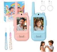 Walkie Talkies for Kids, 2PCS Video Walkie Talkies Easter Gifts for Kids, Rechargeable with Voice Changer & Camera, Outdoor Garden Toys for 3 4 5 6 7 8 9 Years Old Boys Girls.