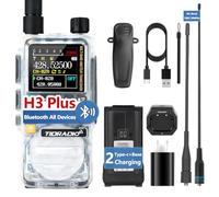 Walkie Talkies TIDRADIO TD-H3 Plus, Ham Radio Bluetooth-headphone-connectable, Wireless Programming, Multi-band Walkie Talkies for Adults Long Range, Emergency Portable Radio-1 Pack,Crytal