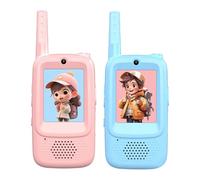 Walkie Talkies, Video Radio Set - 2 Piece Communicator For Adventure Play | ABS PC With Voice Changer Modes, HD Display Screen, Outdoor Camping Hiking Indoor Role Activity Toy