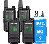 Walkie Talkies Waterproof IP67 TDRADIO TD-M11, Walkie Talkies for Adults Long Range with Wireless Programming Frequency Copy LED Display VOX 16CH Two Way Radio for Outdoor Activity,2 Way Radio-4Pack
