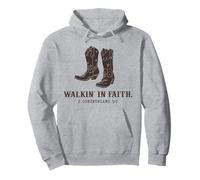 Walkin' In Faith Western Cowboy Christian Bible Verse Jesus Pullover Hoodie