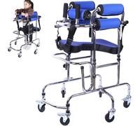 Walking aid for People with Cerebral Palsy for(3 6 Age) Cerebral Palsy Disabledsix Wheel Anti Tilt with Seat Adjustable Height Width, Disabled Auxiliary Equipment Rehabilitation Training Wal