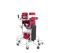 Walking Aid for Seniors, 8-Wheel Design, Foldable Stand Up Walker with Padded Armrests,Tall Standing Rollator, for The Elderly, Disabled, Stroke, Hemiplegia, The Postoperative(Blue) (Red)