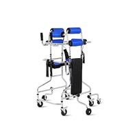 Walking Aid for Seniors, 8-Wheel Design, Foldable Stand Up Walker with Padded Armrests,Tall Standing Rollator, for The Elderly, Mobility Needs, Stroke, Hemiplegia, The Postope(Blue)
