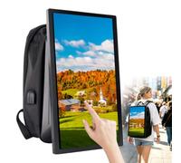 Walking Backpack Digital Billboard, LCD Display Portable Walking Billboard, Sending Program with U-Disk/Phone App, 30,000 mAh, Touchscreen, for Gyms and Beauty Salons