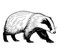 'Walking Badger' Rubber Stamp - Unmounted Design for Crafting & Scrapbooking, A7 (RS00052653)