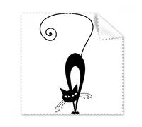 Walking Black Cat Halloween Animal Art Silhouette Glasses Cloth Cleaning Cloth Gift Phone Screen Cleaner 5pcs