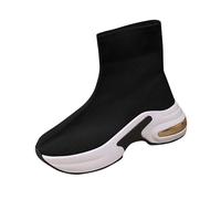 Walking Boots for Women Ankle Boots Casual Elastic Knitted Short Tube Socks Sneakers Midsole Short Boot Solid Color Fashionable Autumn And Winter Style Thick Soled Sports for Hiking