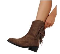 Walking Boots Waterproof Durability Square Toe Booties Half-Height Side Zip Chunky Heel Shoes for Wedding Outside Dancing Black Knee High Boots No Heel